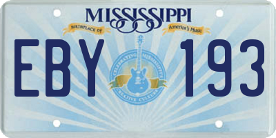 MS license plate EBY193