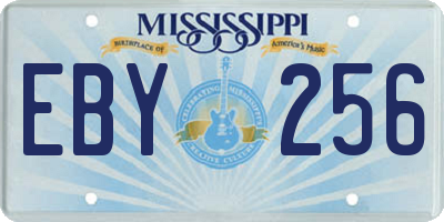 MS license plate EBY256