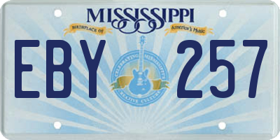 MS license plate EBY257