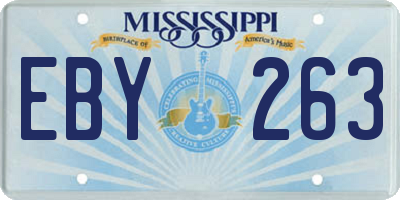 MS license plate EBY263