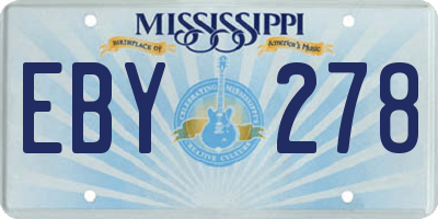 MS license plate EBY278