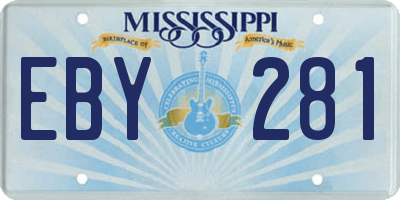 MS license plate EBY281