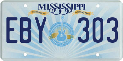 MS license plate EBY303