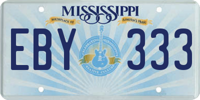 MS license plate EBY333