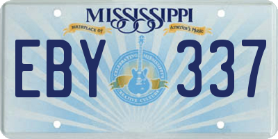 MS license plate EBY337