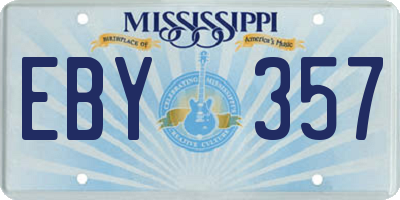 MS license plate EBY357
