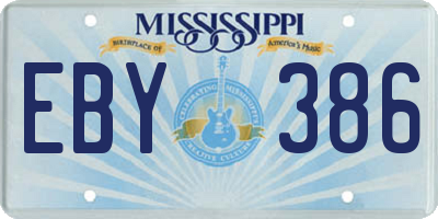 MS license plate EBY386