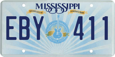 MS license plate EBY411