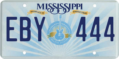 MS license plate EBY444