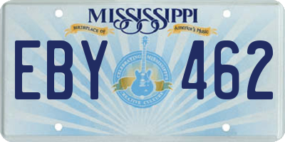 MS license plate EBY462