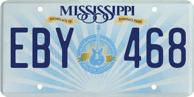 MS license plate EBY468