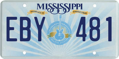 MS license plate EBY481