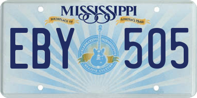 MS license plate EBY505
