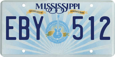 MS license plate EBY512