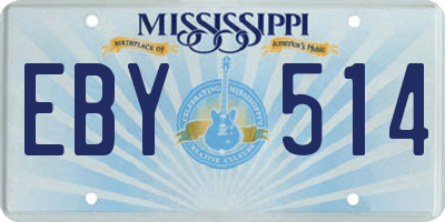 MS license plate EBY514