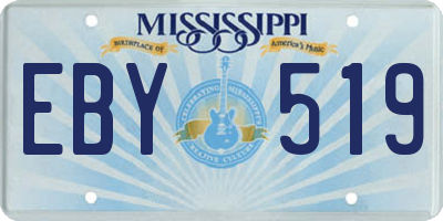 MS license plate EBY519