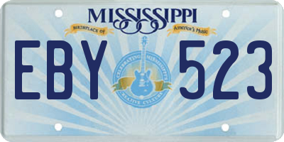 MS license plate EBY523