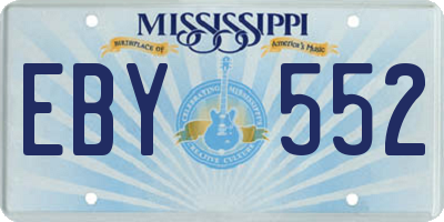 MS license plate EBY552