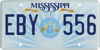 MS license plate EBY556