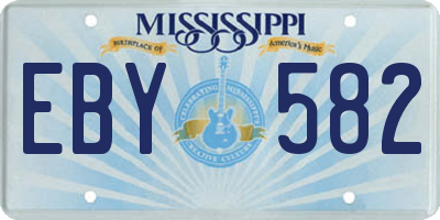 MS license plate EBY582
