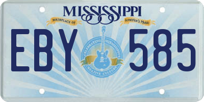 MS license plate EBY585