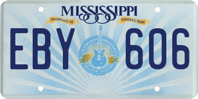 MS license plate EBY606