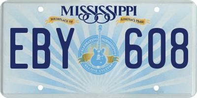 MS license plate EBY608