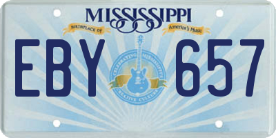 MS license plate EBY657