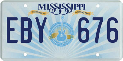 MS license plate EBY676