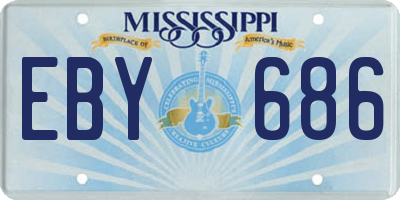 MS license plate EBY686