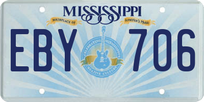 MS license plate EBY706