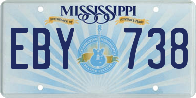 MS license plate EBY738