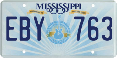 MS license plate EBY763