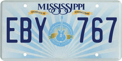 MS license plate EBY767