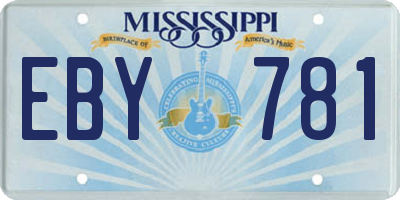 MS license plate EBY781