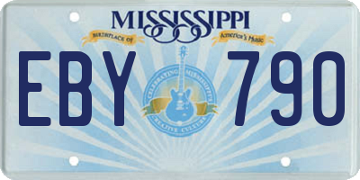 MS license plate EBY790