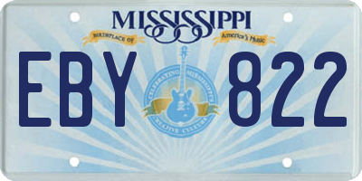 MS license plate EBY822
