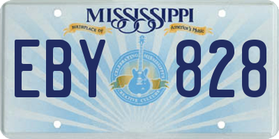 MS license plate EBY828