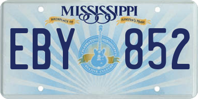 MS license plate EBY852