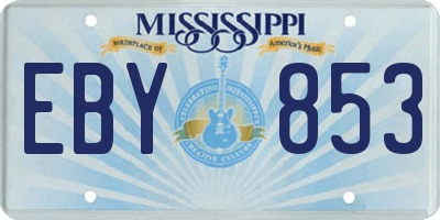 MS license plate EBY853
