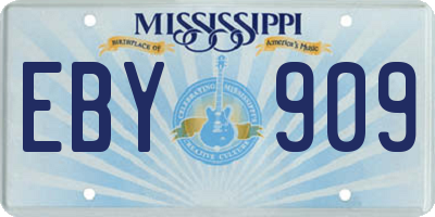 MS license plate EBY909
