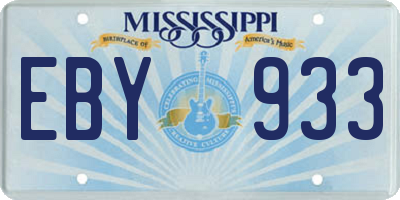 MS license plate EBY933