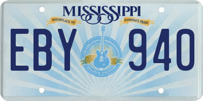 MS license plate EBY940