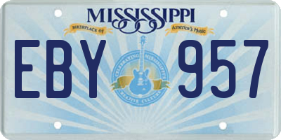 MS license plate EBY957