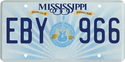 MS license plate EBY966