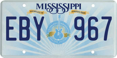 MS license plate EBY967