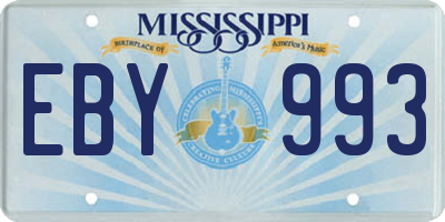 MS license plate EBY993