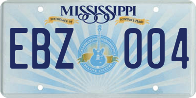 MS license plate EBZ004