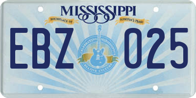 MS license plate EBZ025