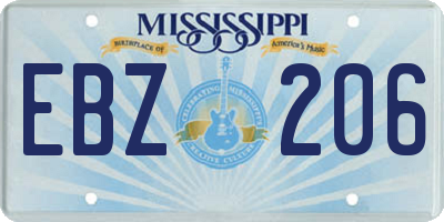 MS license plate EBZ206
